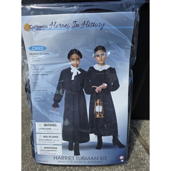 Harriet Tubman‎ or Susan B Anthony Dress/Robe Girls M 8/10 Halloween Costume NEW - Picture 1 of 4